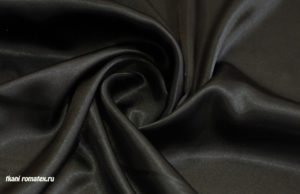 Плотная ткань Атлас стрейч цвет черный
